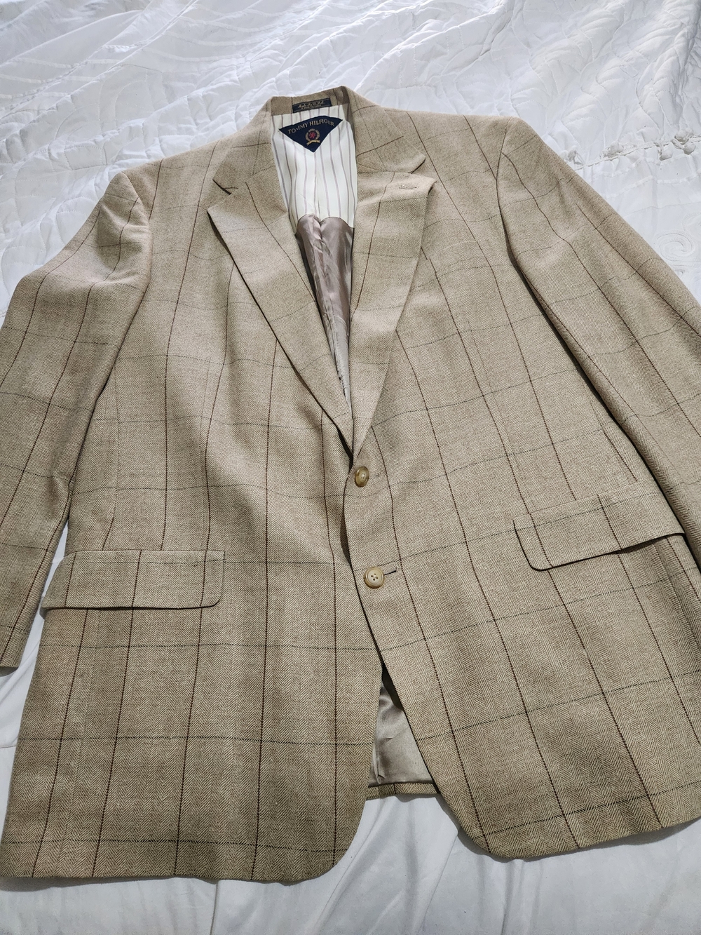 Tommy Hilfiger Vintage Tan Windowpane Sport Coat